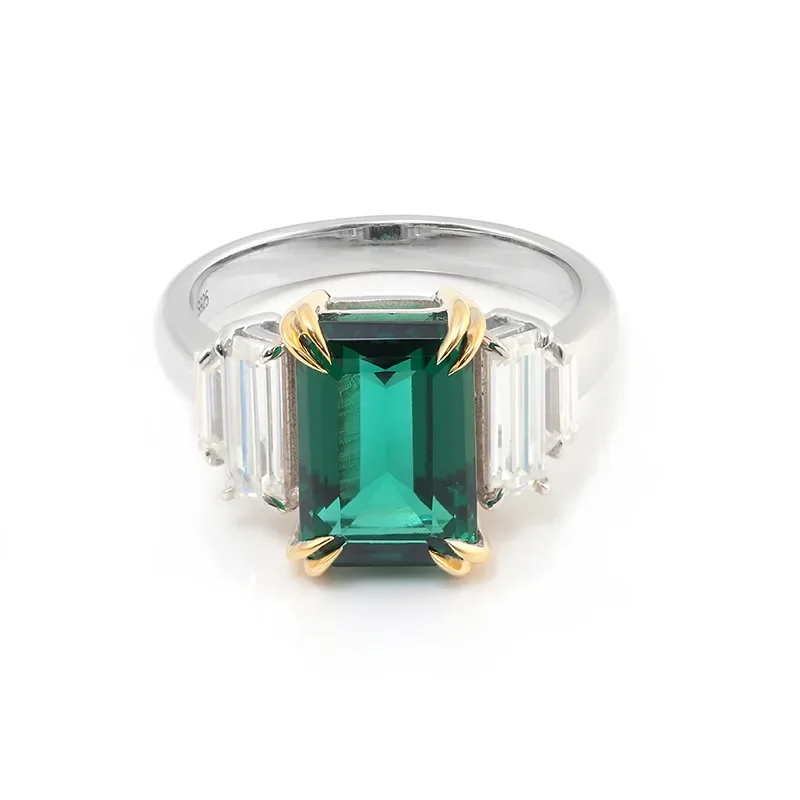 MUSHAN Bespoke Jewelry 9*11mm Lab Grown Emerald Ring Band Platinum PT950 10K 14K 18K Gold Jewelry Rings For Women Wedding Jewel