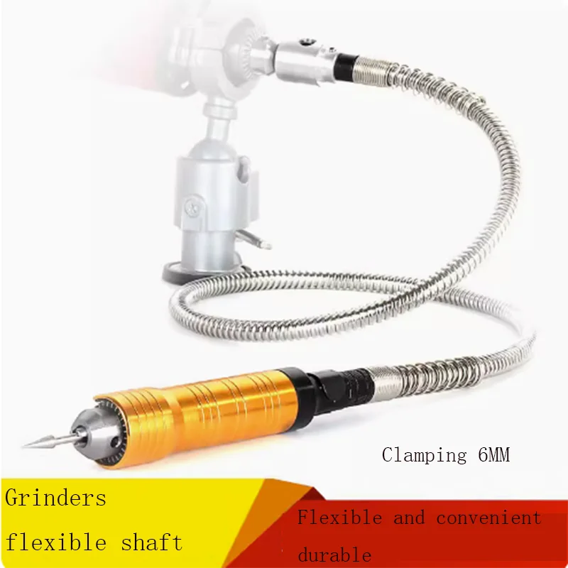 

6mm Stainless Steel Rotary Angle Grinder Attachment Flexible Flex Shaft 4-6mm Drill Chuck Handpiece For Power Electric Drill