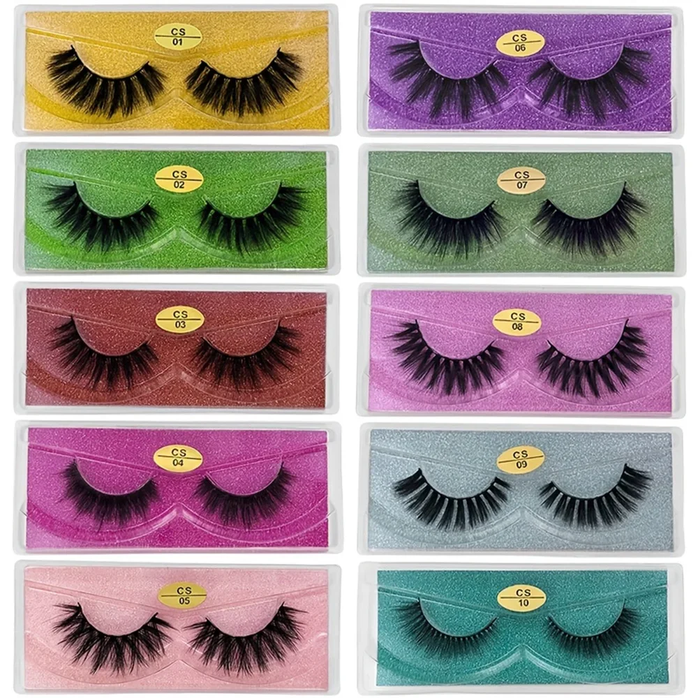 20 คู่ 3D Mink Lashes ขายส่งธรรมชาติ Fluffy Wispy ขนตาปลอมแพ็คแต่งหน้านุ่มหนาขนตาปลอมจํานวนมาก