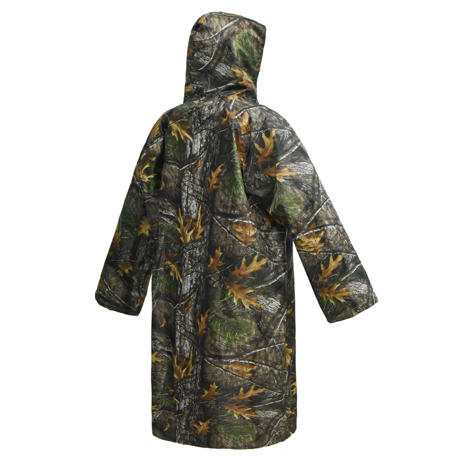 Bionic Camouflage Hunting Fishing Raincoat Polyester Wear-Resistant PU Reflective Strip Adhesive Long Style Hiking Rain Cape