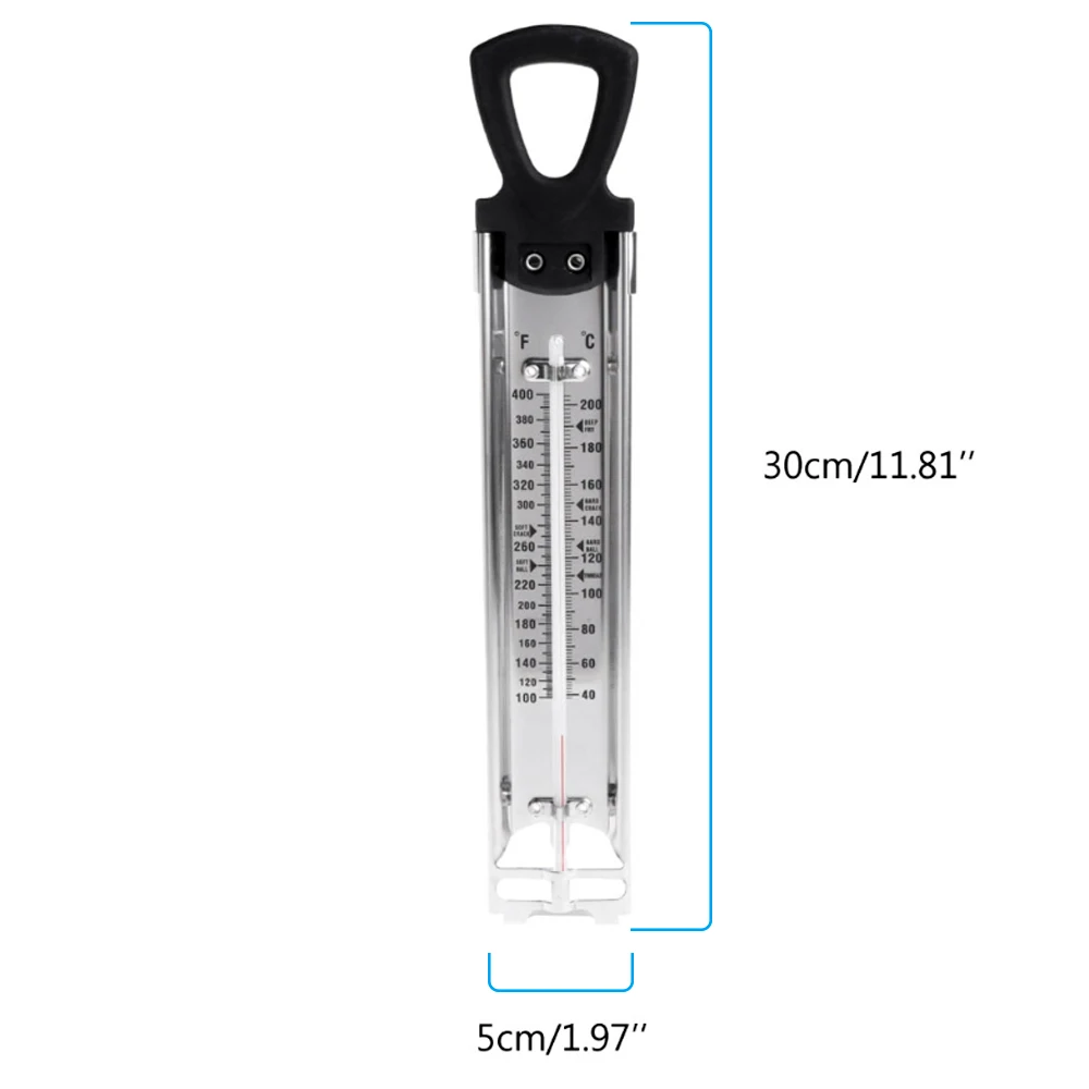 Stainless Steel Kitchen Craft Cooking Thermometer 40℃-200℃/100-400℉Hanging High-temperature Sugar Candy Liquid Thermometer