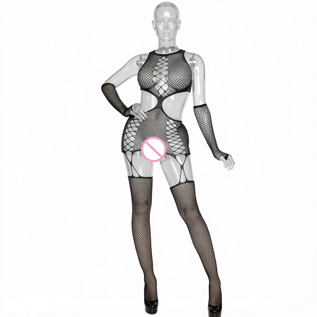 Sexy Crochet Fishnet Bodystocking Lingerie Babydoll Underwear Tassels Chemises Cosplay Teddies Bodysuits Sexy Dress