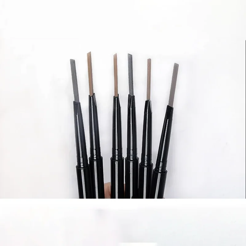 Stylo rotatif à double tête pour les yeux, maquillage naturel, super fin, imperméable, durable, noir, marron, propre étiquette privée