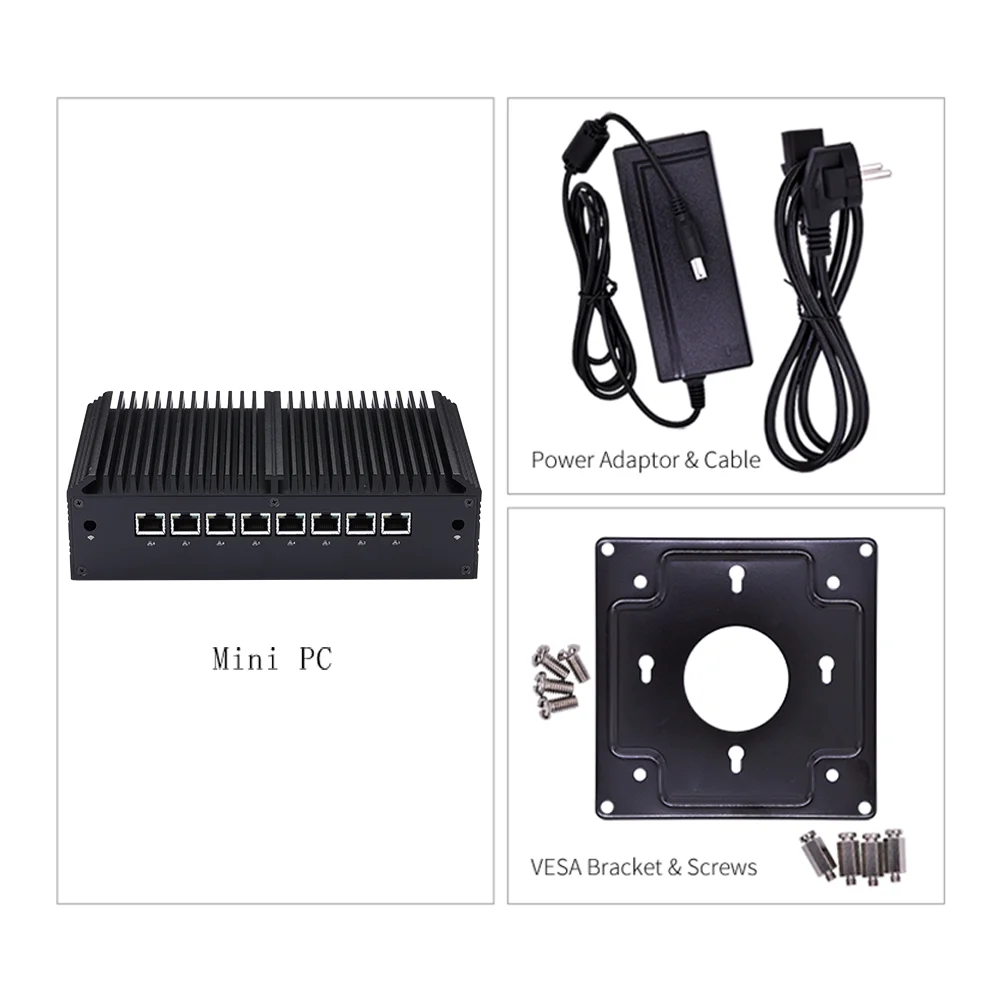 KANSUNG 8 Gigabit Intel LAN Mini Router Computer 5e generatie Celeron 3205U Core i5 5200U i7 5500U Firewall Barebone PC