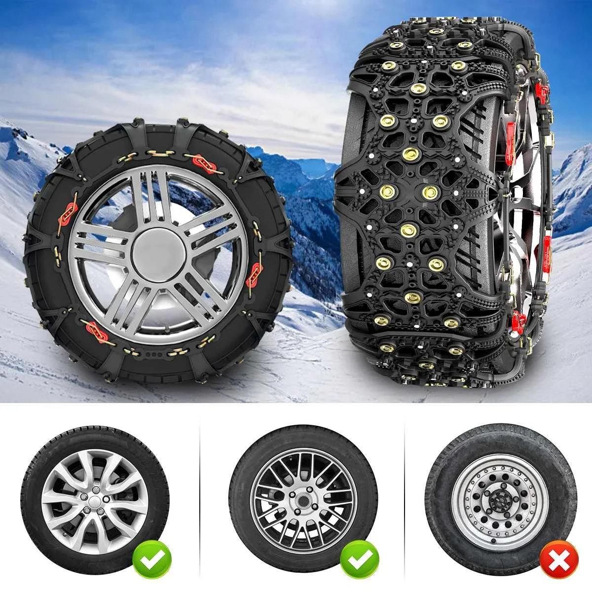 

Tire Snow Chains Winter Off-Road Tire Chain for Cars SUV Truck on Snow Ice Anti-Skid Belts Tyre Chain Car Accessories