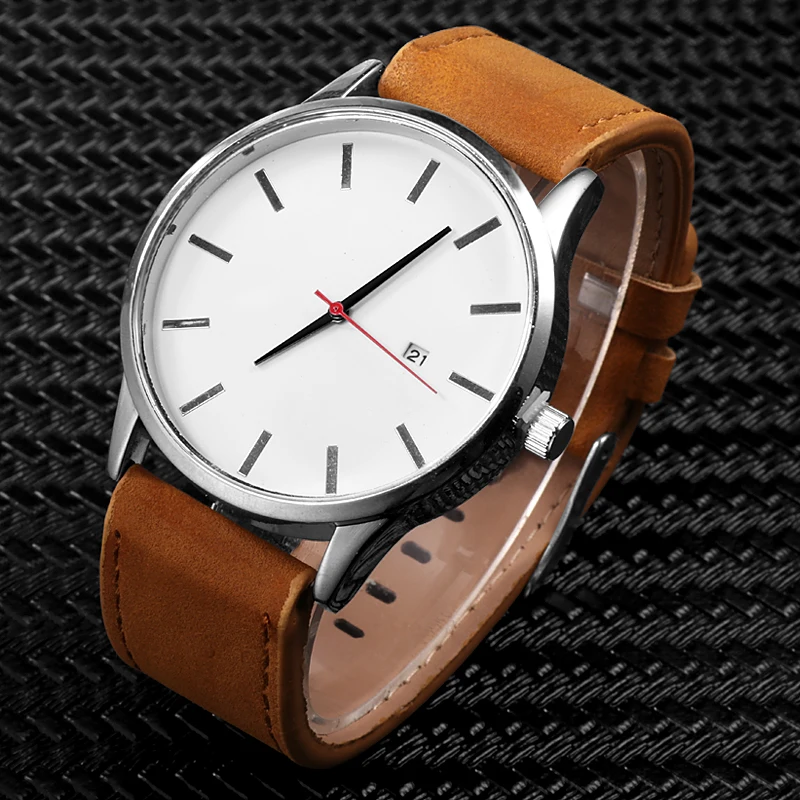 2020 Fashion Minimalist Watches Men Sports Watches Leather Band Quartz Watches No Logo Men Watches Gifts Cheap Price Dropship