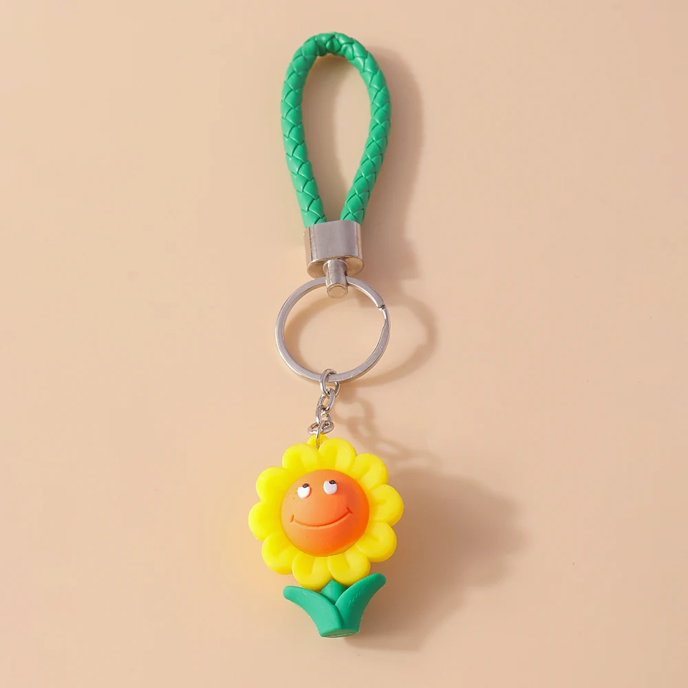 

Cute Sunflower Keychain Festival Gifts for Women Men Car Key Handbag Pendants Keyrings DIY Jewelry Accessories