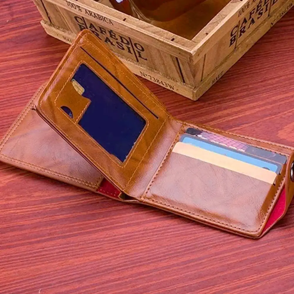 Portafogli da uomo Portafoglio in pelle da uomo con motivo dollaro retrò Hasp Portafoto per carte Portafoglio corto da uomo in PU di grande capacità