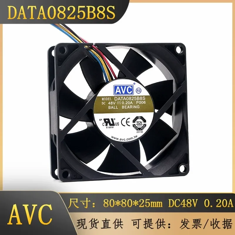 for AVC DATA0825B8S 8025 48V 0.2A 8CM PWM Temperature Control Fan for ZTE Equipment