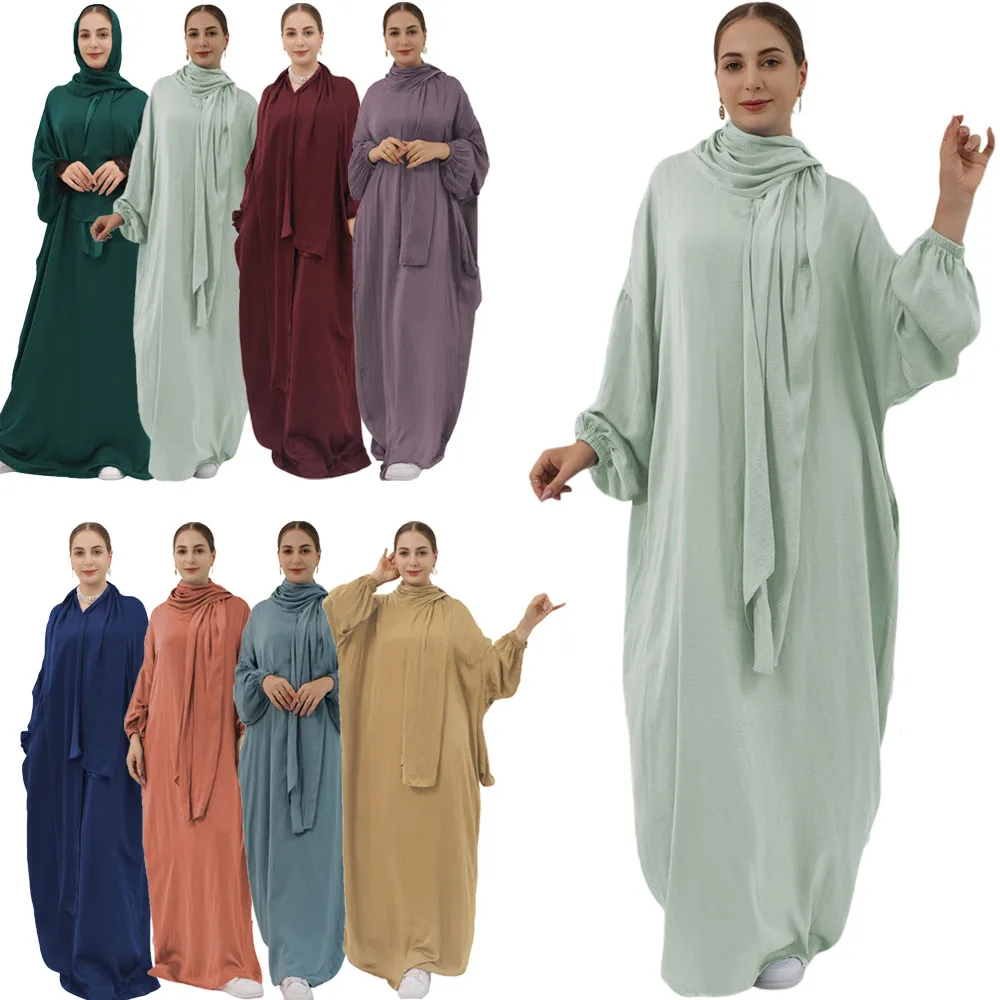 

Hooded Abaya Caftan for Women Ramadan Djellaba Muslim Hijab Long Dress One Piece Prayer Islam Dubai Saudi Turkish Modest Abayas