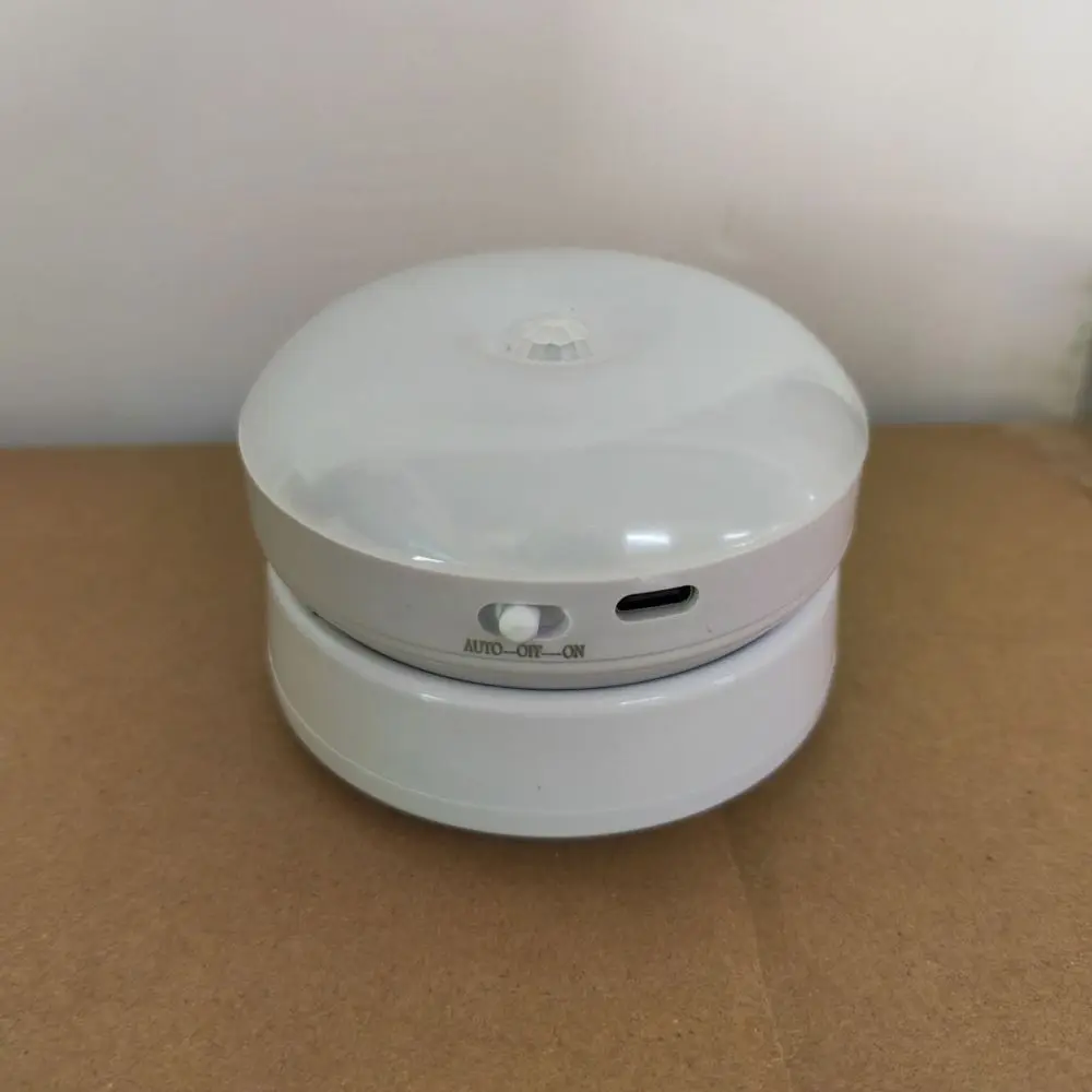 360 Rotated LED Night Light USB Charging Intelligent Human Induction Motion Sensor Light Round Creative Cabinet Light