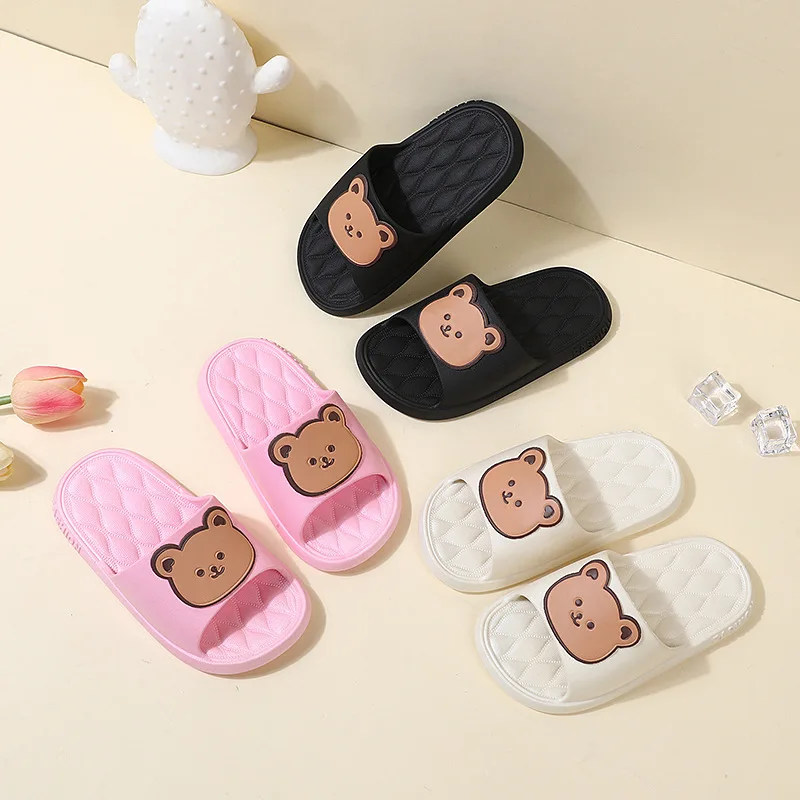 2026 Children's Indoor Summer Slippers Soft Bottom Anti-Slip Baby Slippers Girl Cartoon Design PVC Material Shoes