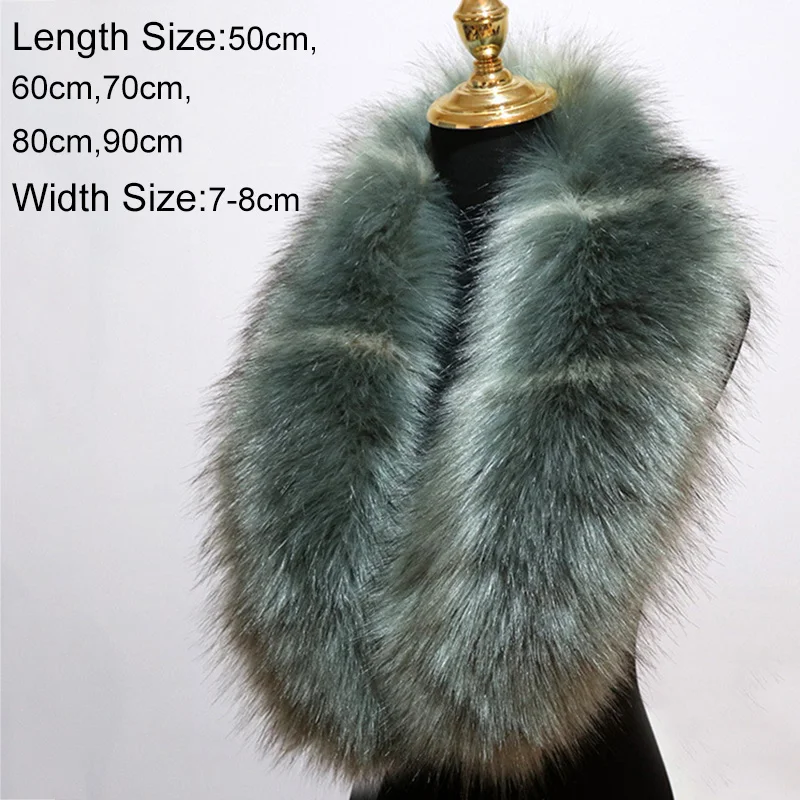 Faux Fur Collar Winter Warm Fur Scarf Fluffy Fake Coat Fur Collar Down Jackets Hood Fur Decor Shawl Women Men Sewing Supplies