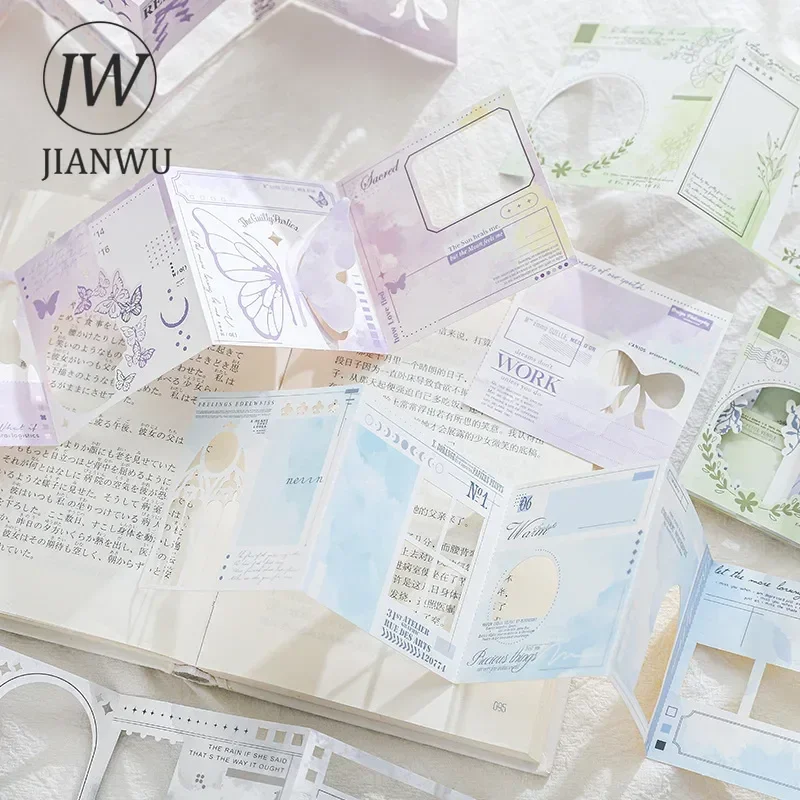 JIANWU Clear Light and Shadow Series Vintage Flower Hollow Border Label Collage Material Paper Creative DIY Journal Stationery