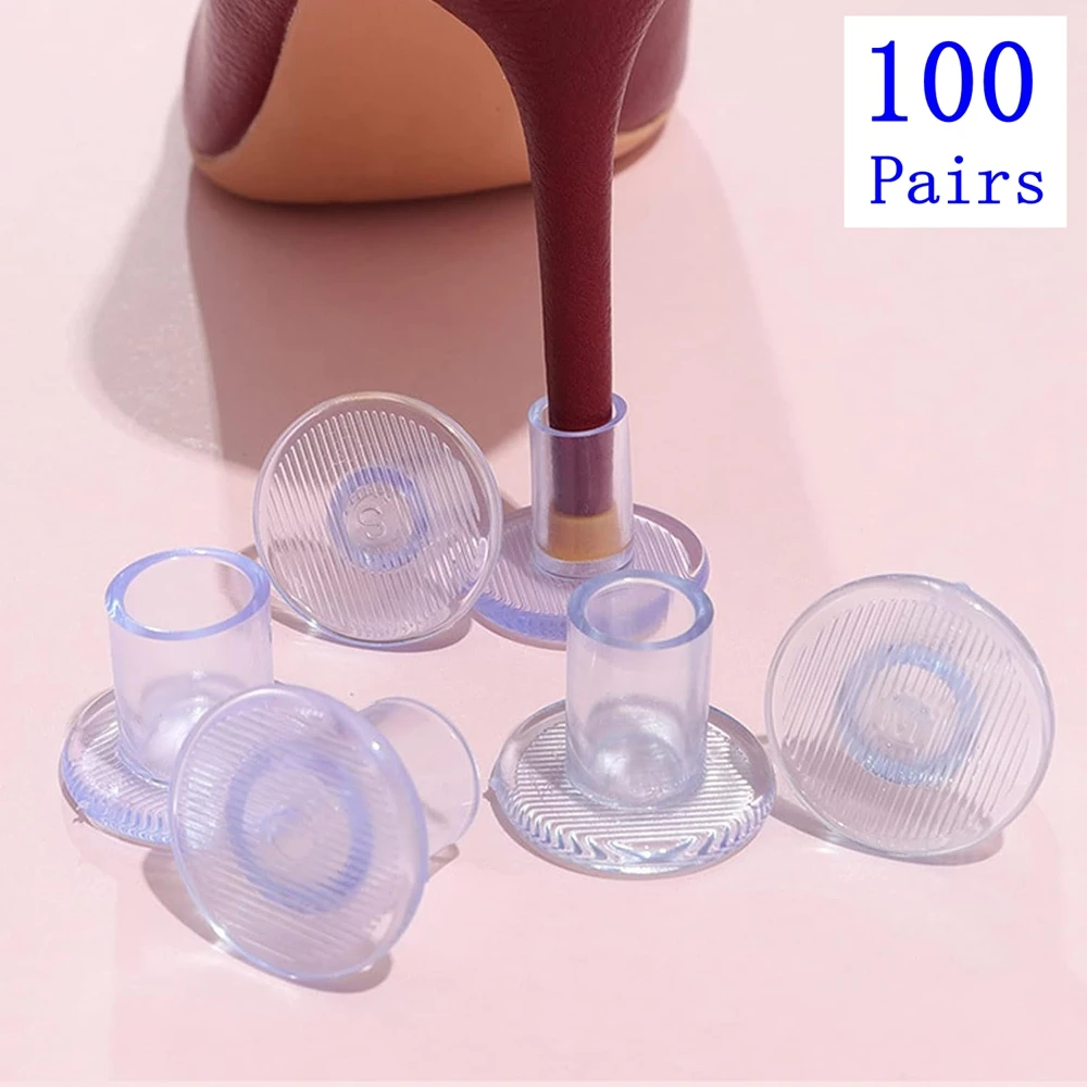 100 Pairs Antislip Heel Protectors Stiletto Round Protective Cover Silicone Heel Stoppers For Outdoor Bridal Wedding Party Favor