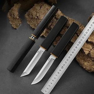 Faca de imitação de madeira com bainha de madeira, Camping ao ar livre, Multifuncional desembalar faca, Double Dyed EDC Cozinha, Fruta 10 principais vendas facas submarina - №7