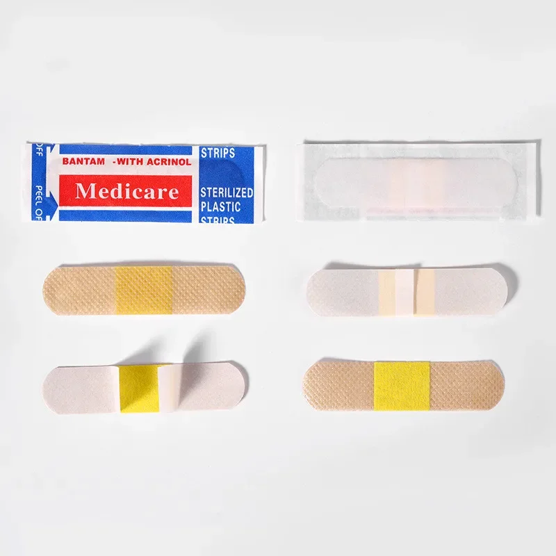 100 pces band-aid respirável ataduras não tecidas primeiros socorros suprimentos médicos anti-bactérias feridas gesso casa viagem kits de emergência