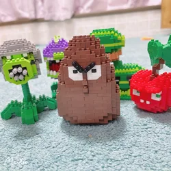 Plants VS Zombies bloques de construcción de dibujos animados pequeños, Mini Peashooter, girasol, Chomper, ensamblar, modelo de acción, muñeca de juguete para niños