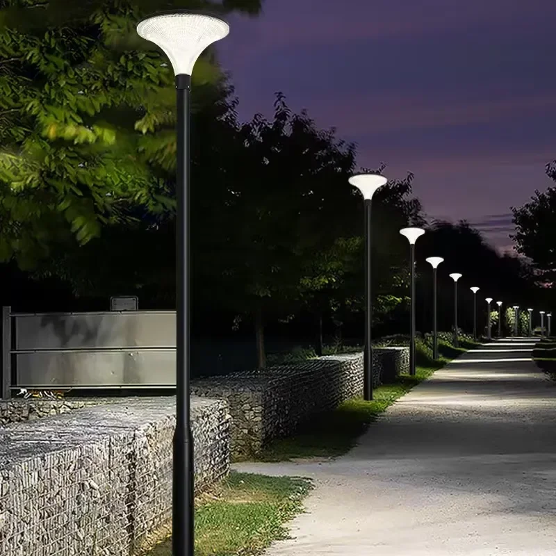 Outdoor Solar Garden Light Pole IP65 Waterproof Aluminum Solar Powered LED Garden Lamp Post for Landscape Lighting
