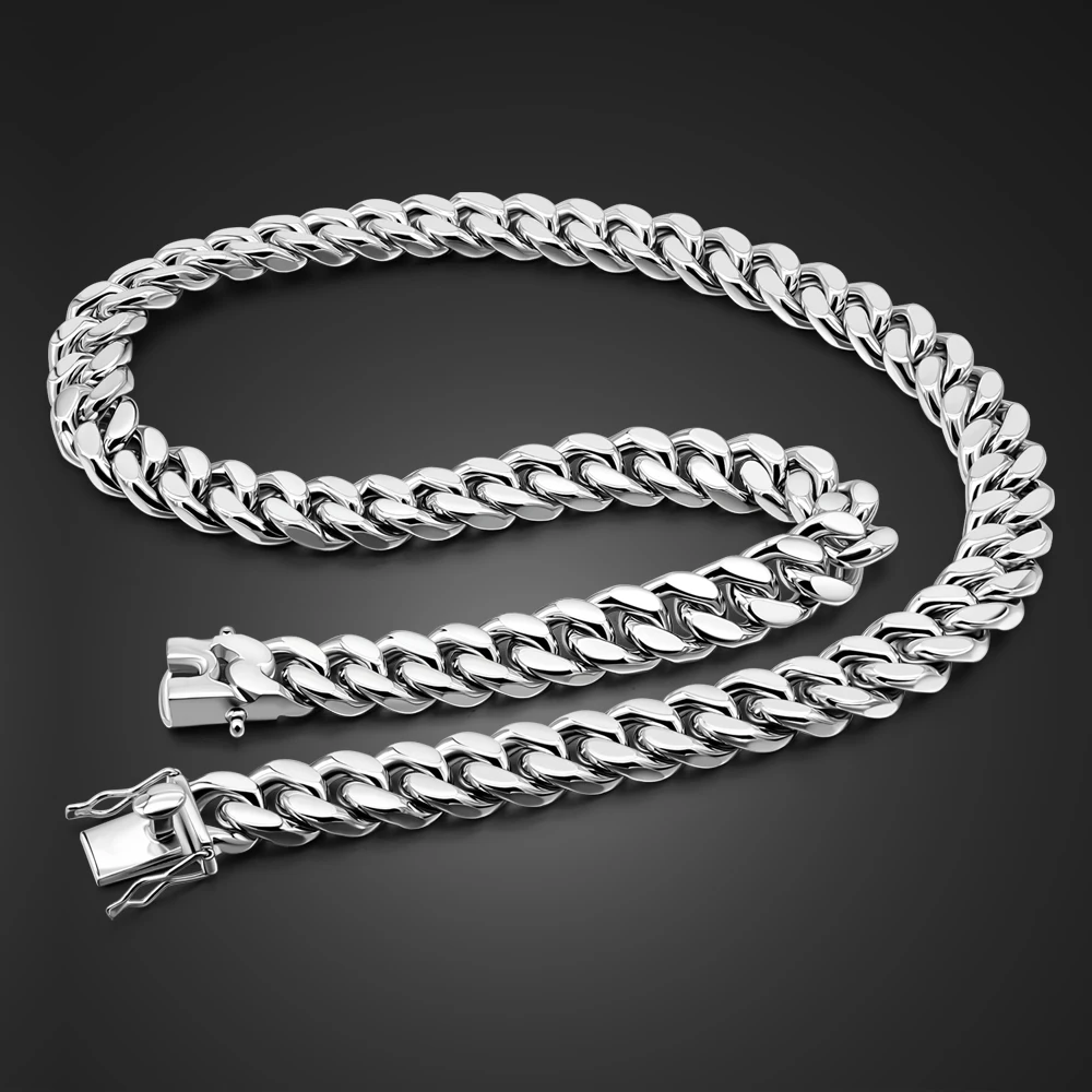 12MM Thick Fashion 925 Sterling Silver Curb Cuban Chain Necklaces for Woman Men Italy Designer Statement Necklaces Fine Jewelry