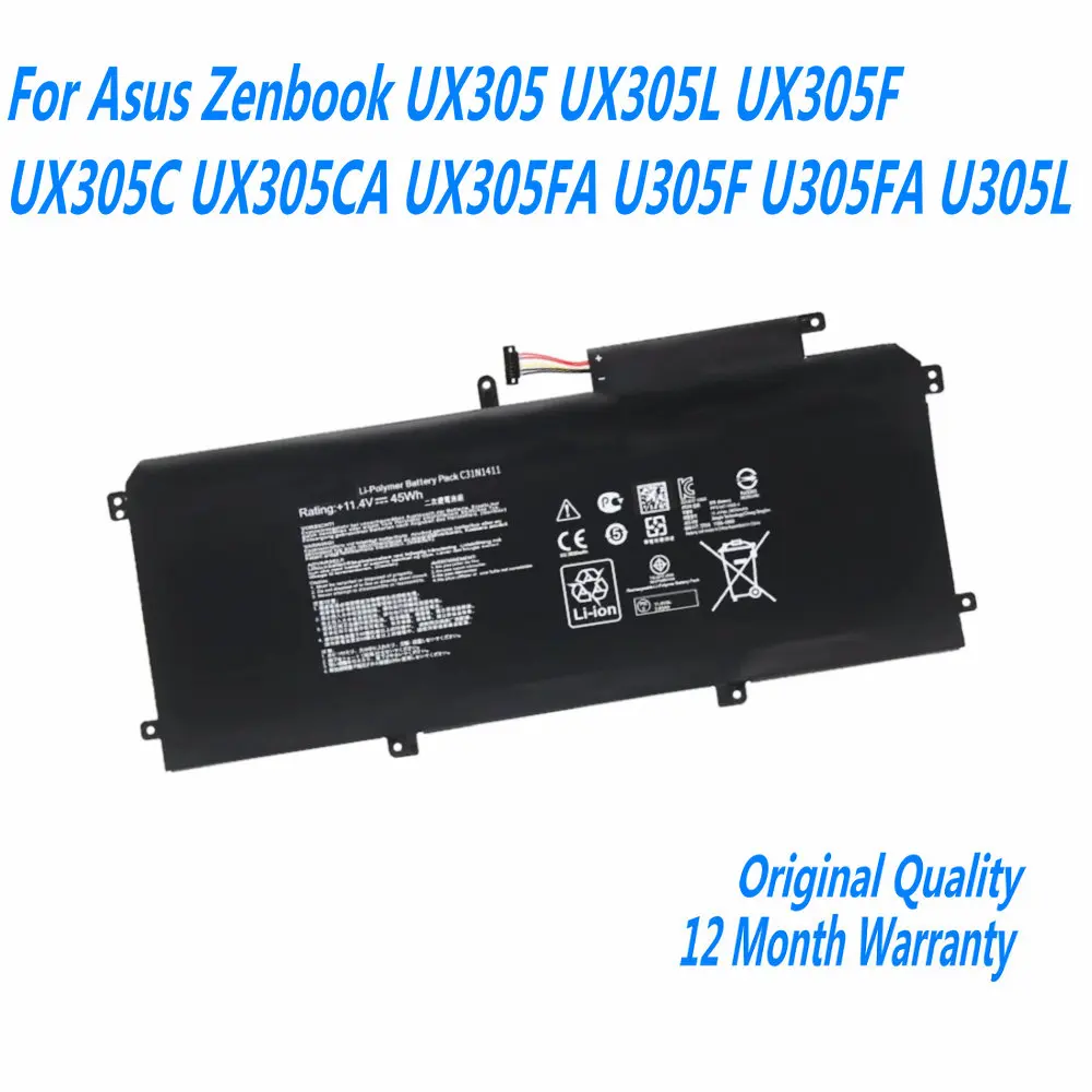 Imagem -01 - Bateria do Portátil para Asus Zenbook Novo 11.4v 45wh C31n1411 Ux305 Ux305l Ux305f Ux305c Ux305ca Ux305fa U305f U305fa U305l bateria do portatil para asus zenbook novo 114v 45wh c31n1411 ux305 ux305l ux305f ux305c ux305ca ux305fa u305f u305fa u305l 01