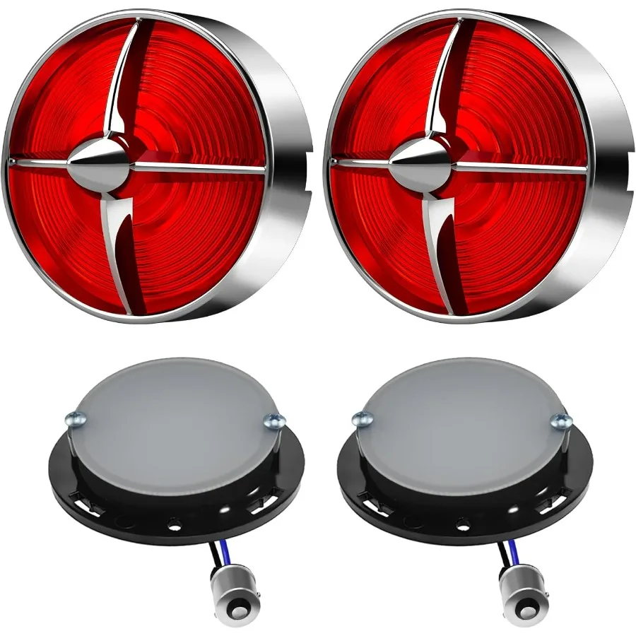 

Светодиодные указатели поворота для мотоцикла 1156 с 3 красными крышками заднего фонаря 1/4 дюйма, 2 шт., поворотные лампы в стиле ретро, универсальные, подходят для Harley Softail