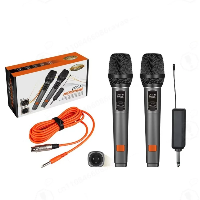 X230 2‑in‑1 Wired Wireless Karaoke Microphone Rechargeable Dual Handheld Mic for Speaker