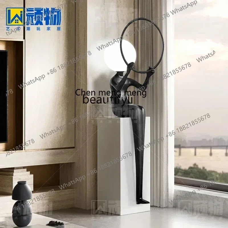 

A 0R Welcome figure sculpture floor lamp abstract humanoid exhibition hall sales department hotel soft decoration ornament R