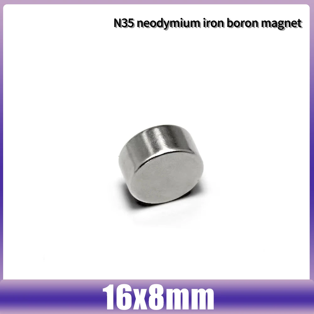 16x8mm Permanent NdFeB Super Strong Powerful Magnets 16x8 N35 Round Magnet 16*8mm Neodymium Magnetic 16*8
