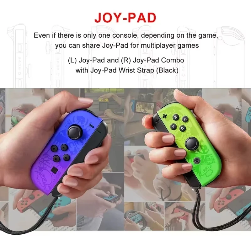 Joy Pad For Nintendo Switch/Led Lite Joystick Wireless Gamepad Controller Grip Support Wake-Up And Turbo Function 6 Axis