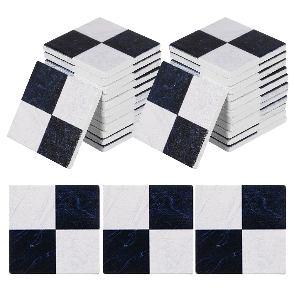 

45Pcs Versatile Wood Flooring Miniature Checkerboard Floorboards for Dollhouse DIY Craft Kids Mini House Decoration