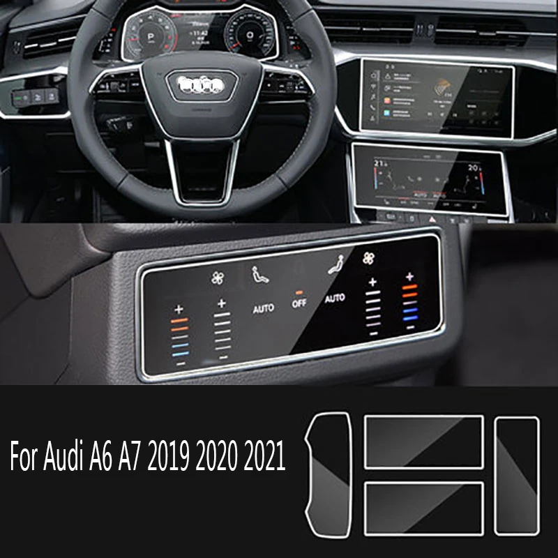For Audi A6 A7 C8 2019-2021Car Interior Center Screen tempered glass Protective film Anti-scratch Repair film Accessories