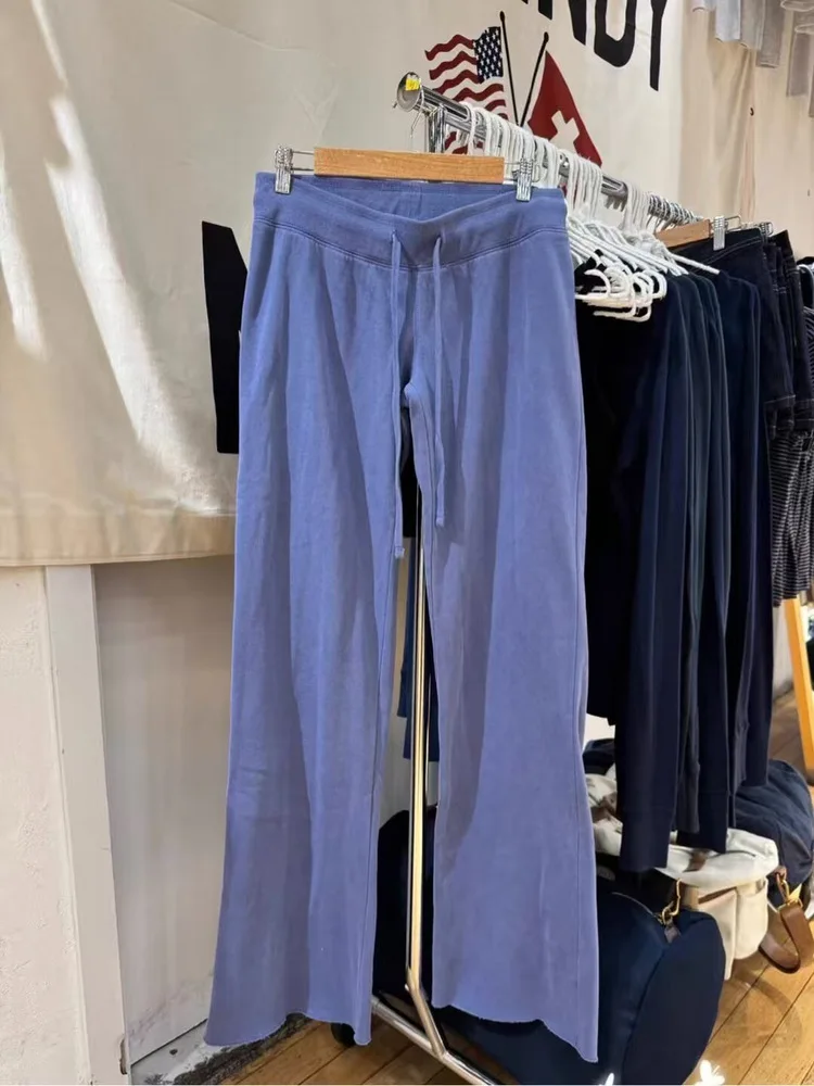 

Brandygirl American Sle Pure Color Micro Flared BM Casual Pants Elastic Waist Corduroy Slimming Long Trousers Trendy