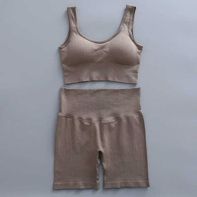 Sports Set Woman Gym 2 Pieces Womens Outfits Bra Shorts Sets Training Sportswear Fitness Gym Workout Set Active Wear Tracksuit