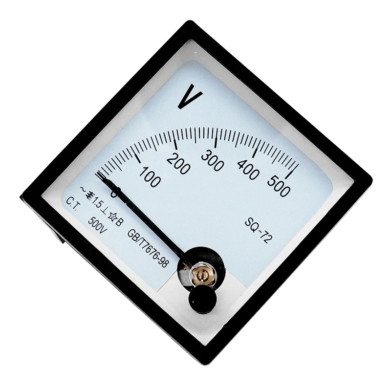 SQ-72 Analog Panel Voltage Meter Mechanical Pointer AC Voltmeter Gauge 250V 300V 450V 500V Accuracy 1.5