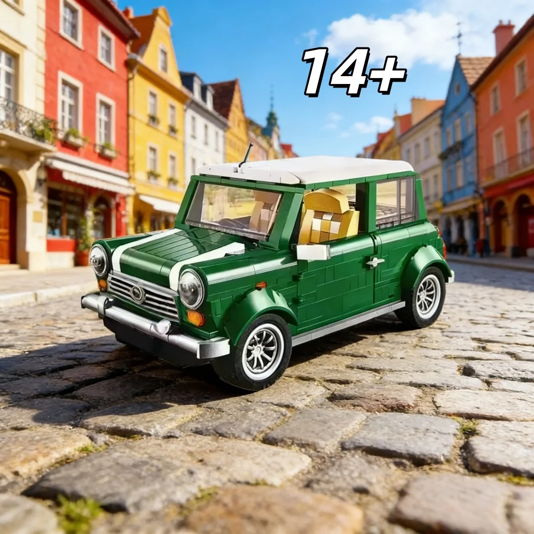 

Classic green mini car assembly building blocks children's educational DIY assembly toys creative gifts for car lovers