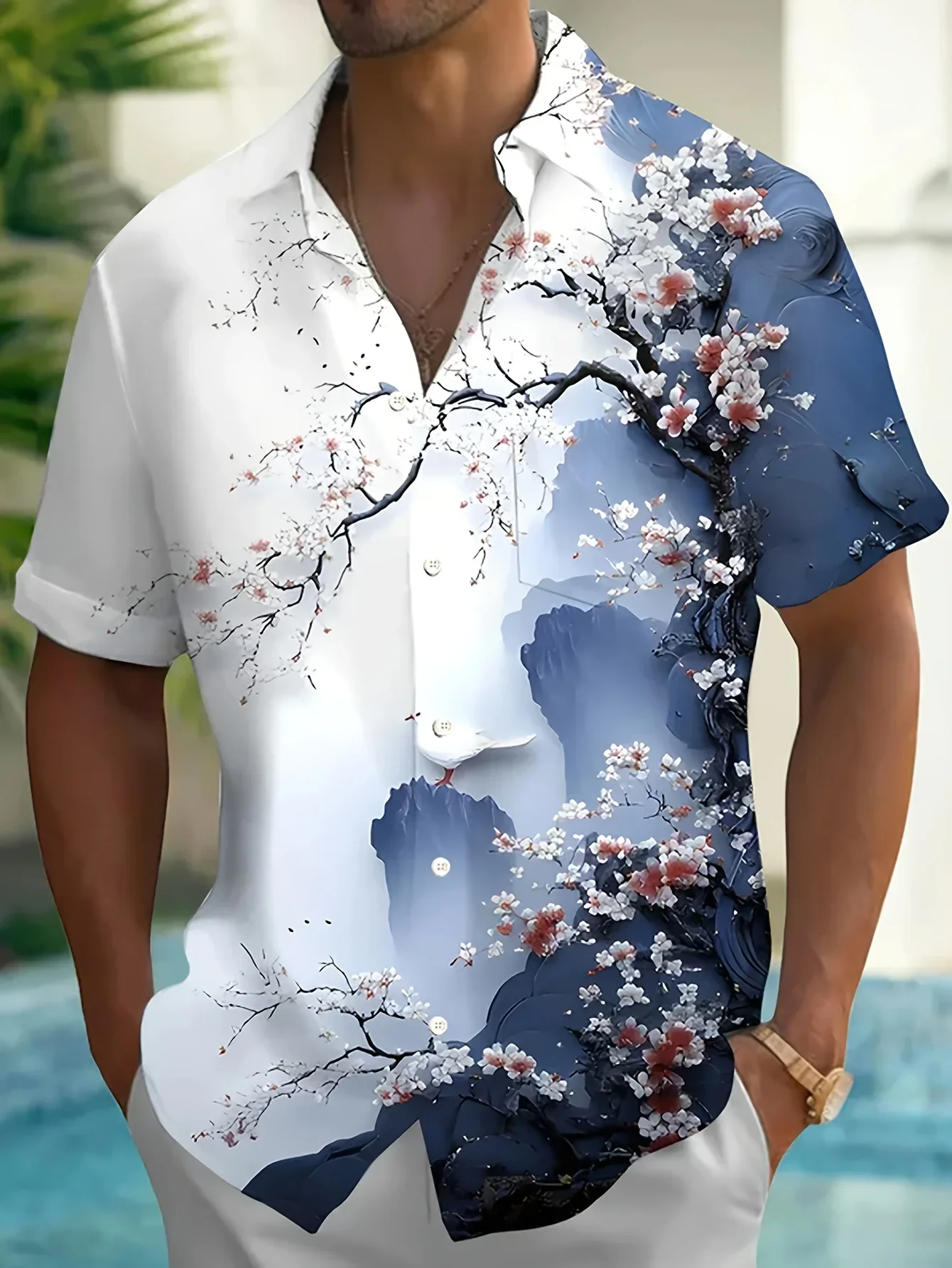 Men's Fashion Beach Party Hawaiian Shirt Summer Man Short Sleeve Lightweight Breathable Casual Print Tops For Daily Wear