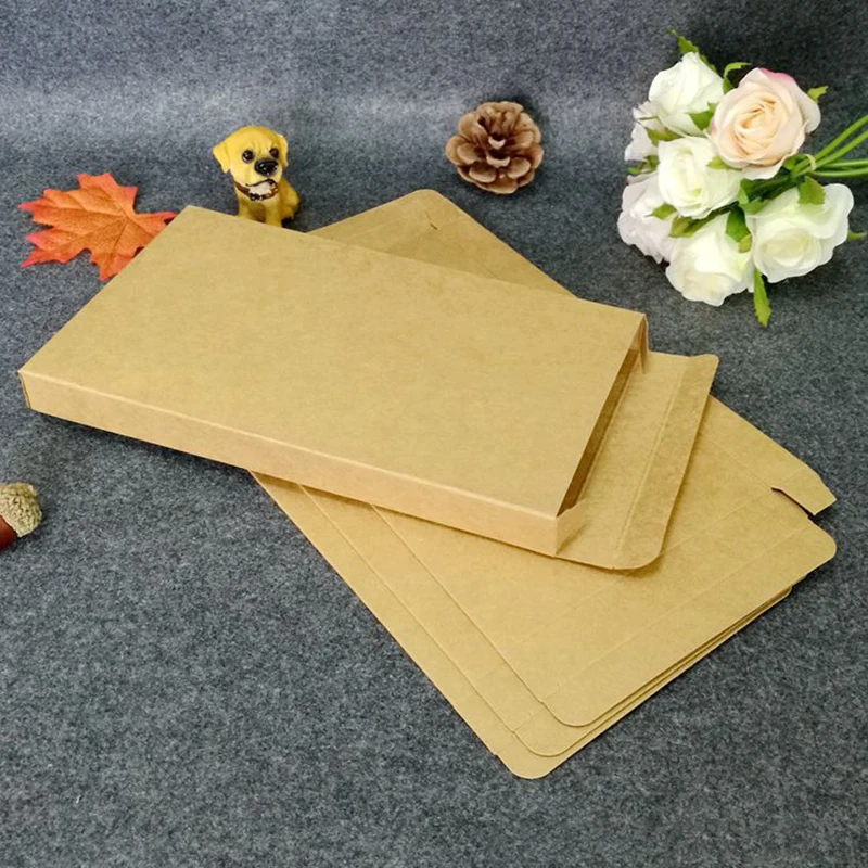 50Pcs/Lot DIY Kraft Gift Boxes Brown/White Paper Small Postcard Box Kraft Cardboard Mini Jewelry Packing Carton Box