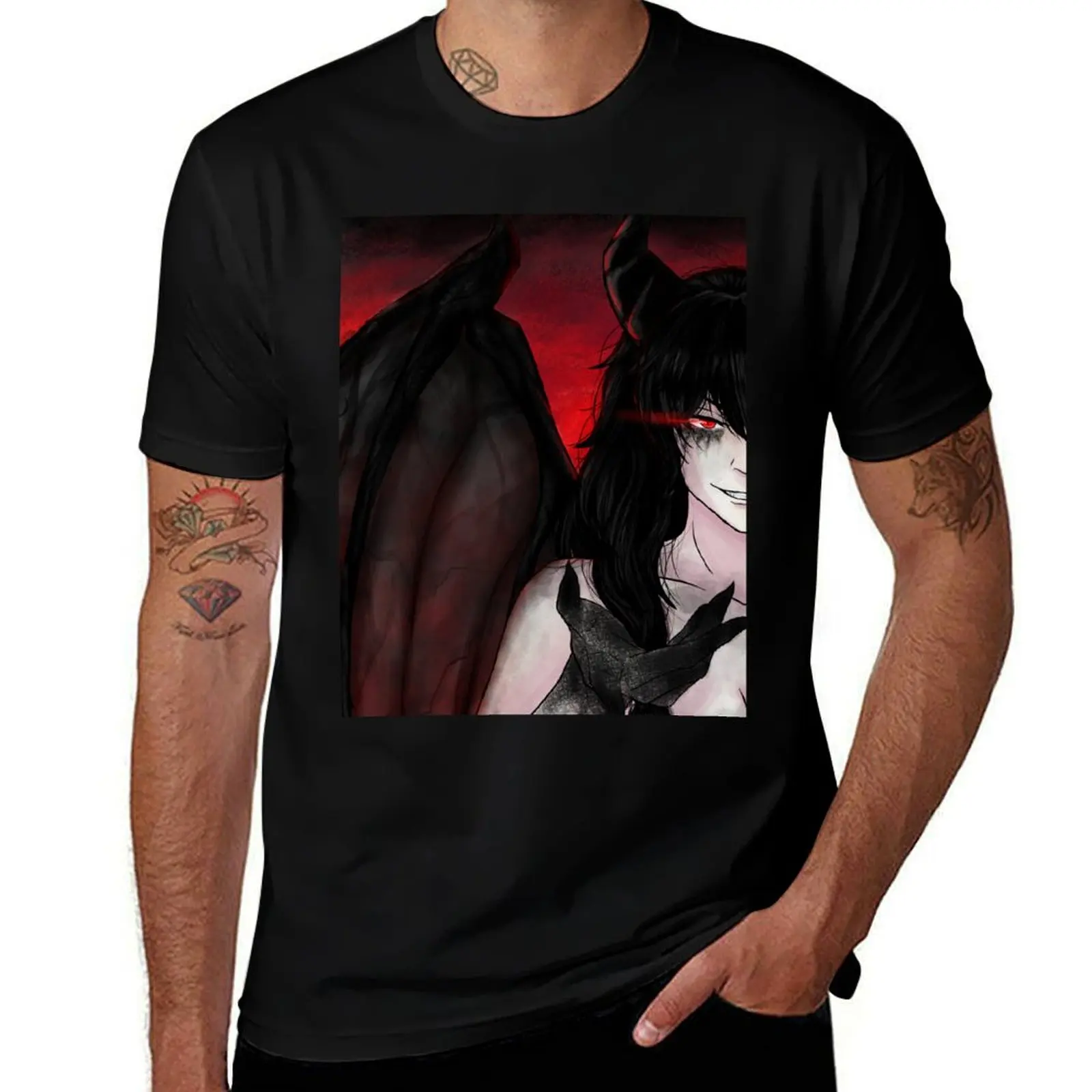 Lucy Demon Form T-Shirt Novelty Print Casual Tee Shirt T-Shirt
