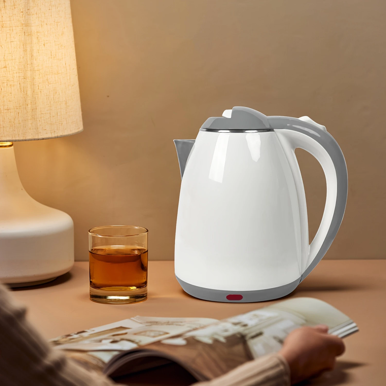 1000W Electric Kettle - Fast Boiling, BPA-Free, Auto Shut-Off & Anti-Scald Safety Features, Ideal for Coffee & Tea (US Plug)