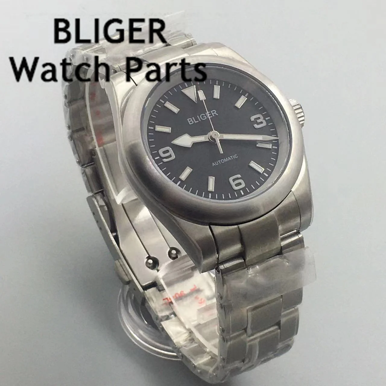 

BLIGER 36mm Polished Automatic Men Watch Oyster Bracelet NH35A MIYOTA 8215 PT5000 Movement Sapphire Crystal Green Luminous Dial