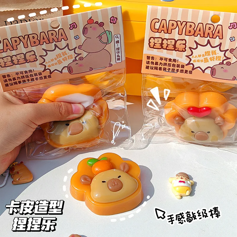 

wholesale 12Pcs Capybara Squeeze Toy Antistress Toys For Adults Kids Squish Antistress Foot Squishy Table Girls Soft Toy Gift