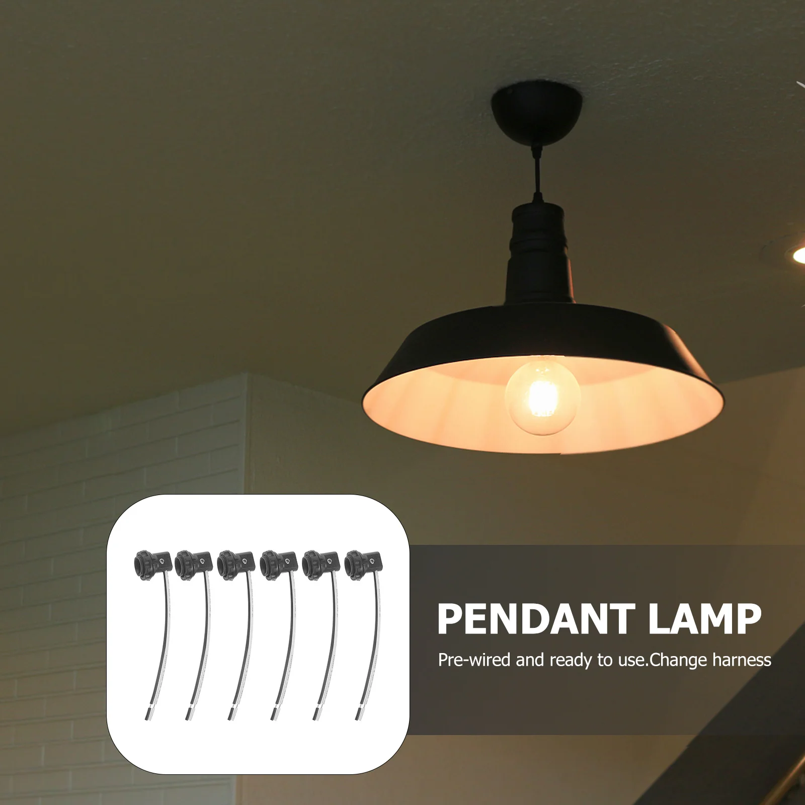 

6Pcs E12 Lamp Holder Light Sockets Wire Leads Connector 125V 75W Lamp Base for Chandelier Candelabra Night Light Replacement