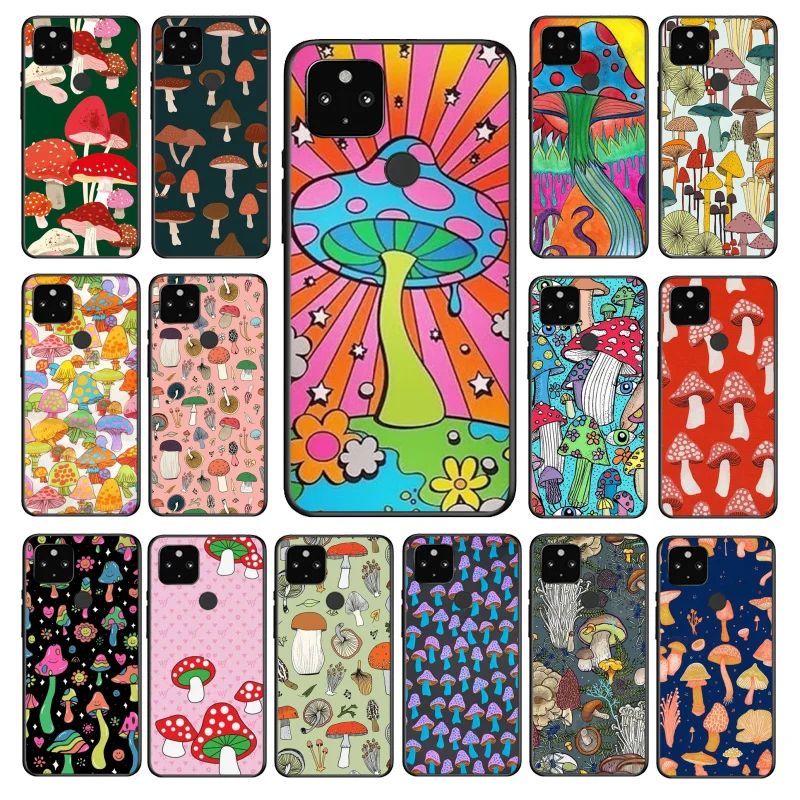 Rainbow Mushrooms Phone Case for Google Pixel 9 Pro XL 8 7 6 Pro Pixel 8A 7A 6A 4A 3A 3XL Pixel 8 7 6 5 4