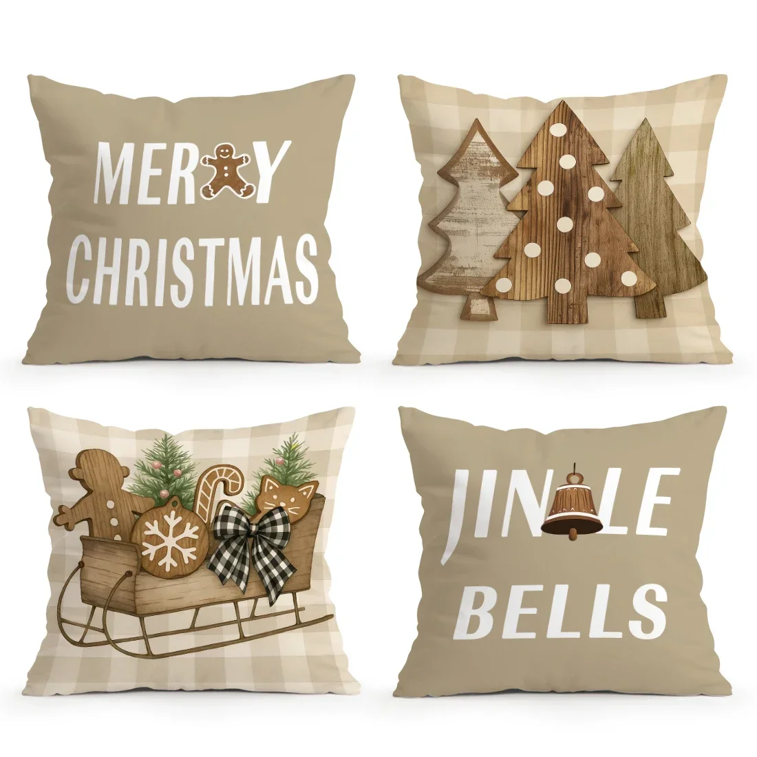 Christmas Collection Pillowcase Printed Polyester 45x45cm Throw Pillowcover Decorative Sofa Cushion Pillowslip Home Decor