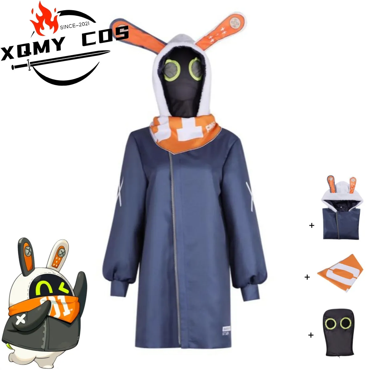 

XqGame Zenless Zone Zero The Bangboo Косплей Костюм Новый Элайд Мультяшная Кукла Униформа Пальто С Капюшоном Маска Мужчина Женщина Карнавальный Костюм