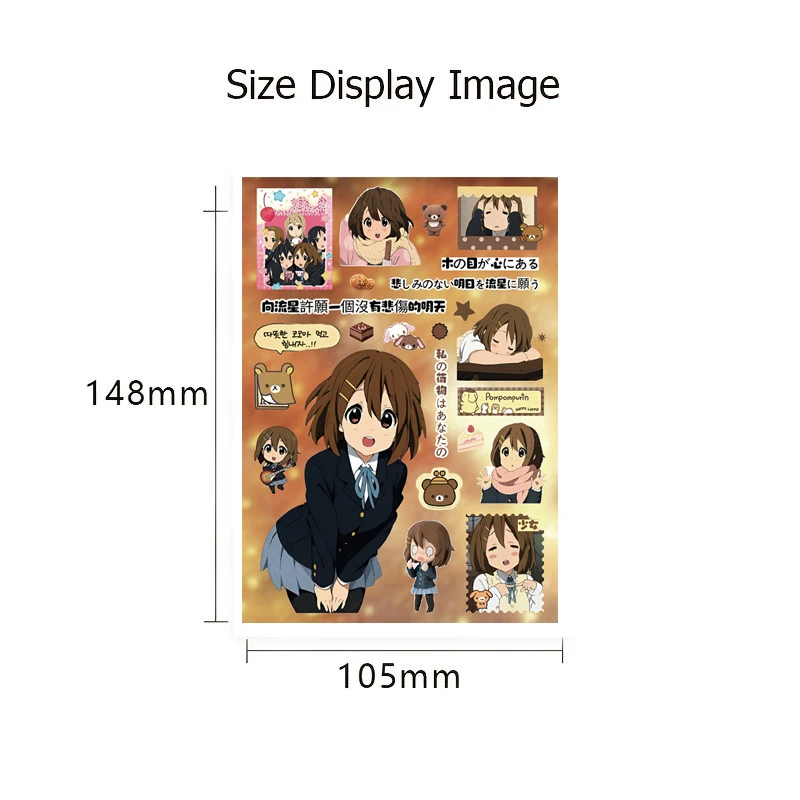 8/16 Blätter Cartoon Cute K‑ON! Puzzle-Aufkleber aus PVC-Material, personalisierte DIY-Aufkleber für Telefon, Notizbuch, Scrapbook, wasserdicht, für Kinder – Detail 2