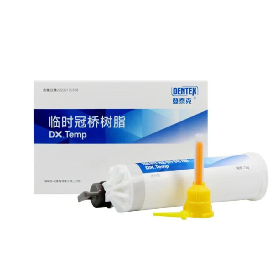 DENTEX DX.Temp Dental Temporary Crown & Bridge Resin Automix Provisional Restoration Material 75g Oral Cavity Nursing Supplies