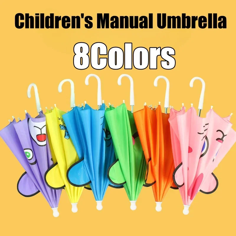 8Colors Cute Cartoon Children\'s Umbrella Animated Creative Long Handle 3D Ear Shape Children\'s Umbrella Boys and Girls