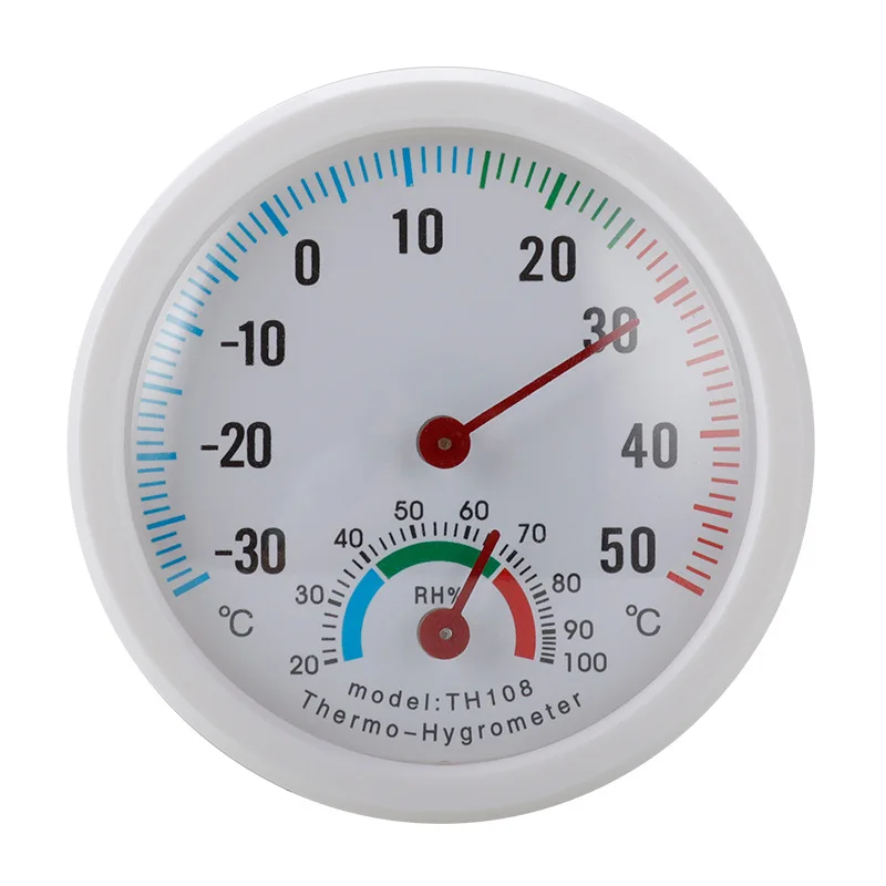 Round  Thermometer Hygrometer Mini Bell Shaped  TH108 Temperature Sensor Meter Humidity Detector Monitor for Fridge Stand Stick